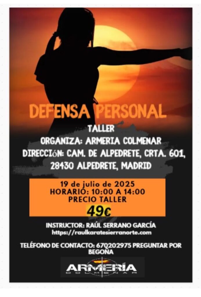 Taller defensa personal armeria colmenar 2025